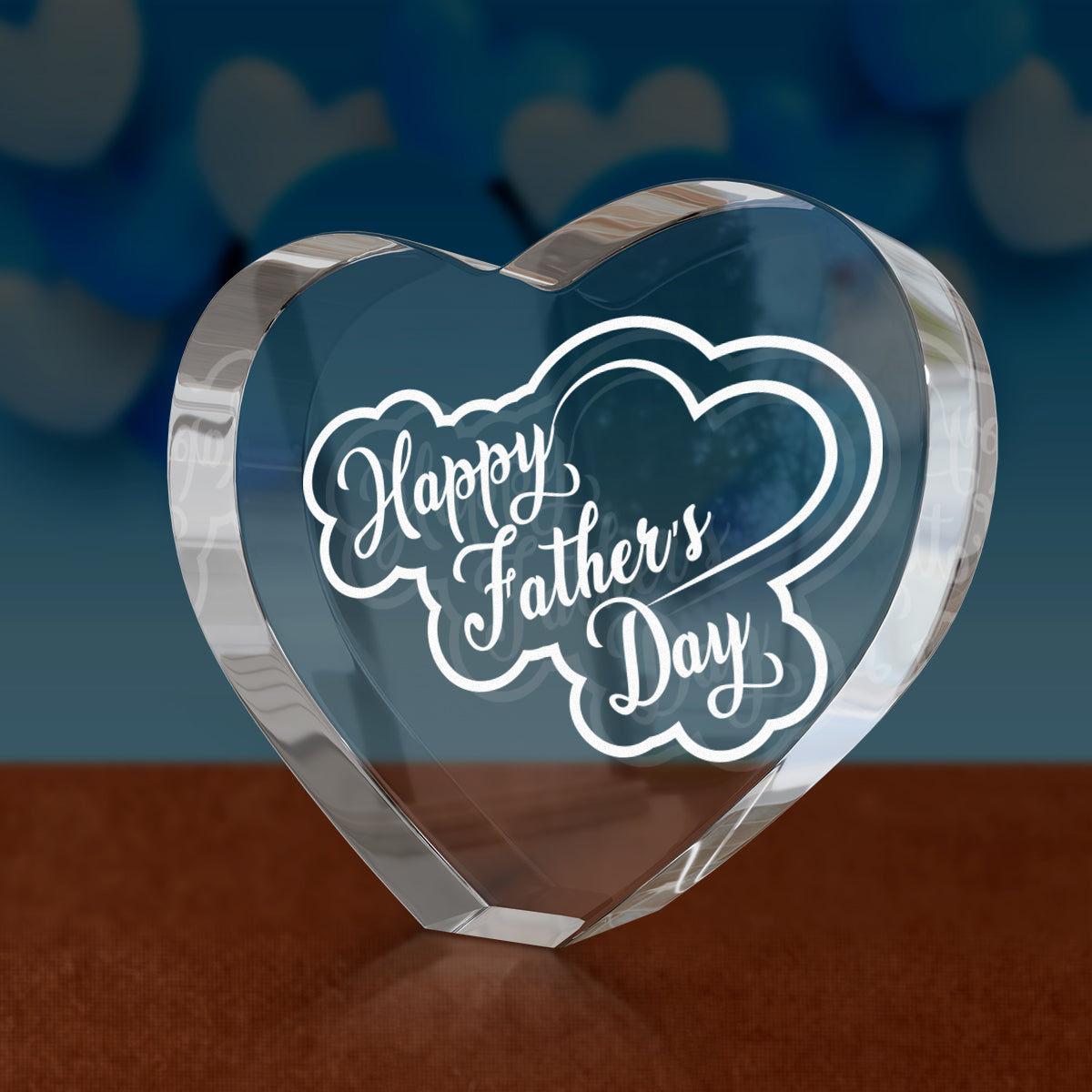 3D Crystal Engraving - Heart for Fathers day gift GEMGLOW 3D