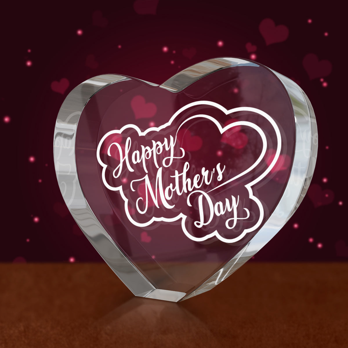 3D Crystal Engraving - Heart for Mothers day gift GEMGLOW 3D