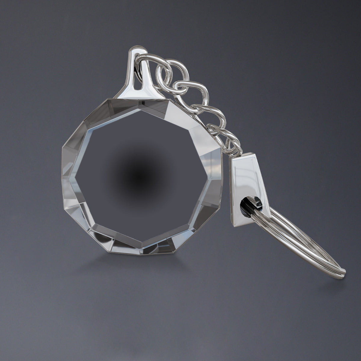 3D octagon crystal keychain GEMGLOW 3D