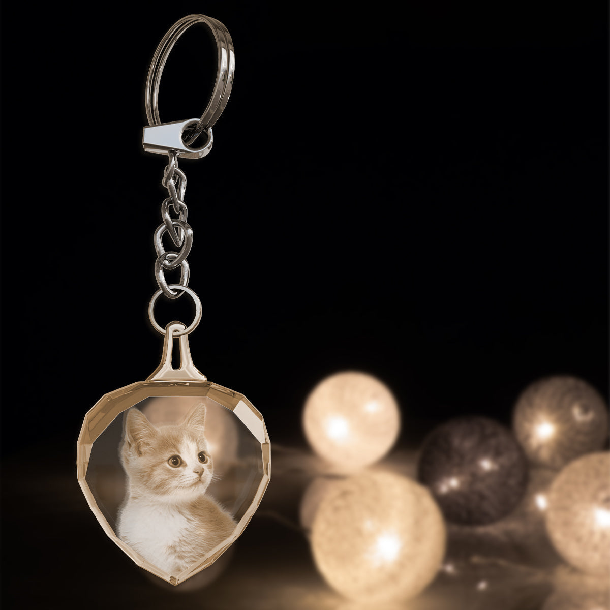 3D Crystal Heart Keychain.