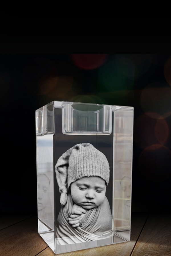 Turn Your Memories into 3D Crystals & Engravable Candle Holders