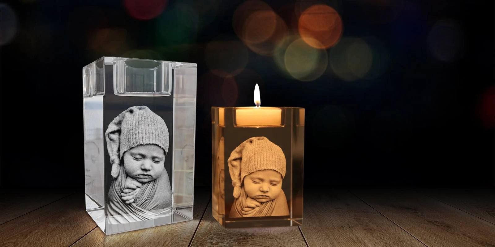 Turn Your Memories into 3D Crystals & Engravable Candle Holders
