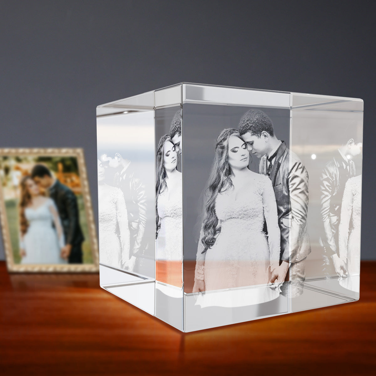 3D Photo Engraving Crystal - Square GEMGLOW 3D